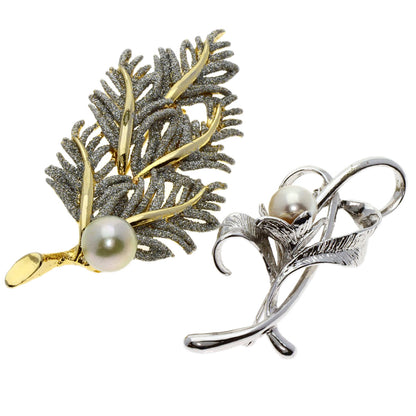 Pearl Pearl Fake Pearl Enamel Brooch 8-piece set Brooch Silver Gold Plated g　Ladies