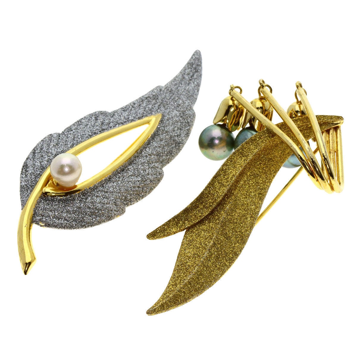 Pearl Pearl Fake Pearl Enamel Brooch 8-piece set Brooch Silver Gold Plated g　Ladies