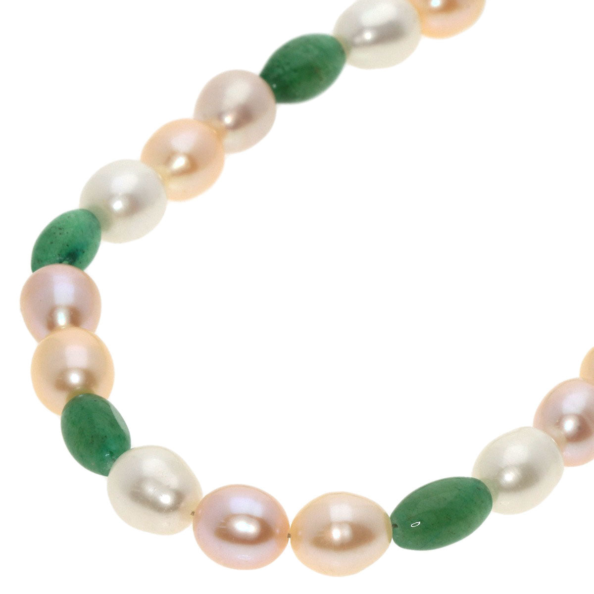 Freshwater Pearl Pearl Aventurine Quartz Necklace Metal 36.1g　Ladies