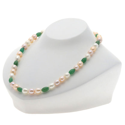 Freshwater Pearl Pearl Aventurine Quartz Necklace Metal 36.1g　Ladies