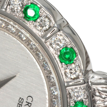 SEIKO CREDOR Emerald Diamond Watches 4N70-0120 K18 White Gold/K18 White Gold Ladies