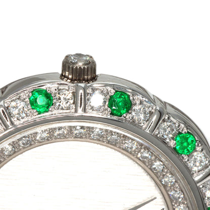 SEIKO CREDOR Emerald Diamond Watches 4N70-0120 K18 White Gold/K18 White Gold Ladies