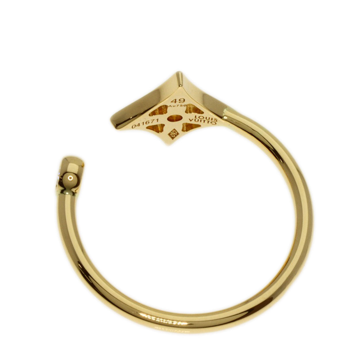 LOUIS VUITTON   Ring Berg Monogram Ldylle Diamond #49 K18 Yellow Gold Ladies