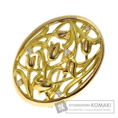 TASAKI   Brooch Tulip motif Diamond K18 Yellow Gold Ladies