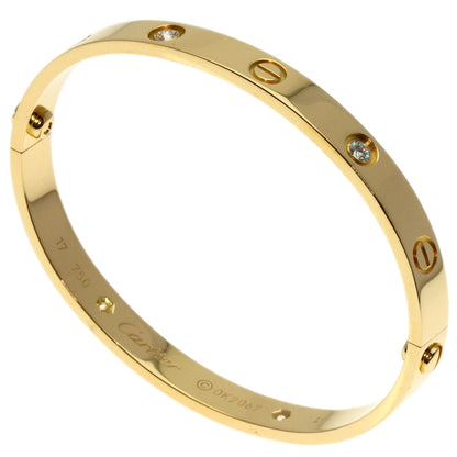 CARTIER   Bracelet LOVE Bracelets Half Diamond with Driver # 17 K18 Yellow Gold Ladies