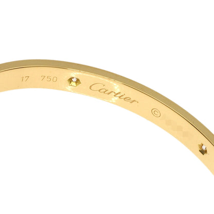 CARTIER   Bracelet LOVE Bracelets Half Diamond with Driver # 17 K18 Yellow Gold Ladies