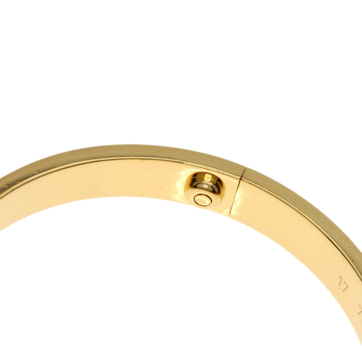 CARTIER   Bracelet LOVE Bracelets Half Diamond with Driver # 17 K18 Yellow Gold Ladies