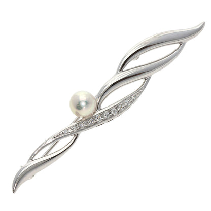 MIKIMOTO   Brooch Akoya Pearl Pearl Diamond K18 White Gold Ladies