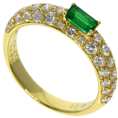 Gimel   Ring Emerald Diamond K18 Yellow Gold Ladies