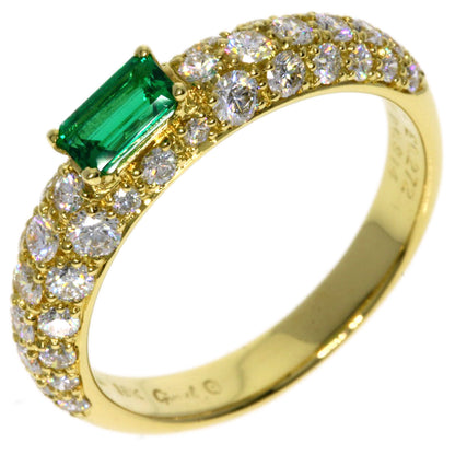 Gimel   Ring Emerald Diamond K18 Yellow Gold Ladies