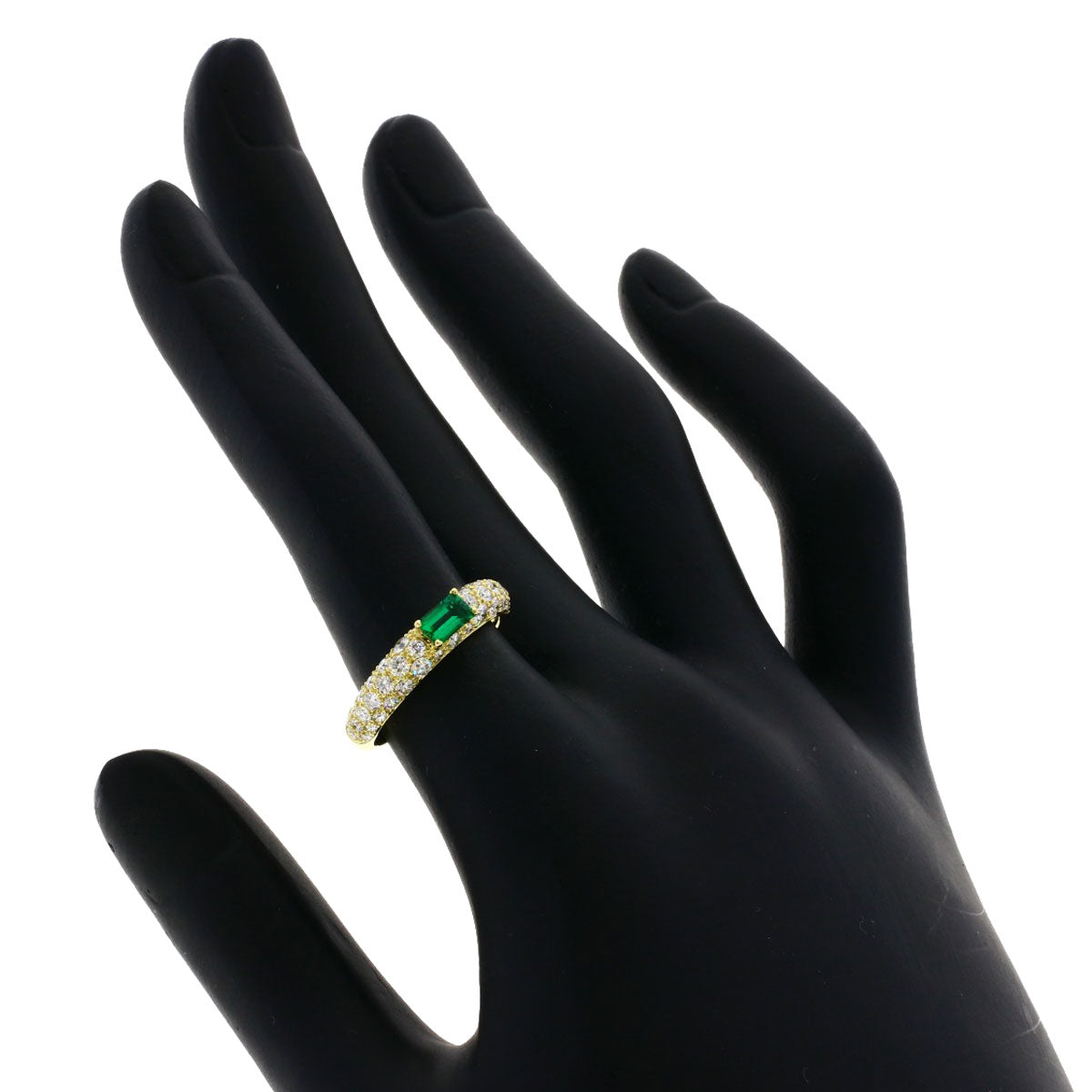 Gimel   Ring Emerald Diamond K18 Yellow Gold Ladies
