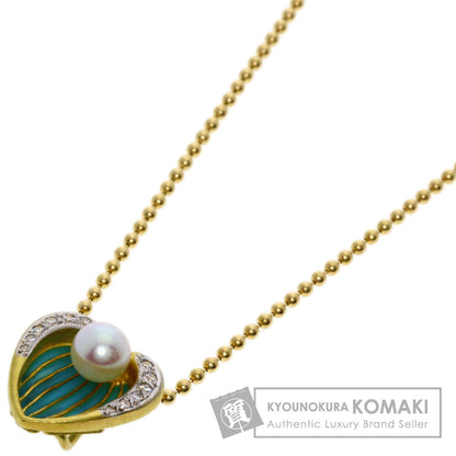 MASRIERA   Necklace Enamel Diamond Pearl Pearl K18 Yellow Gold Ladies