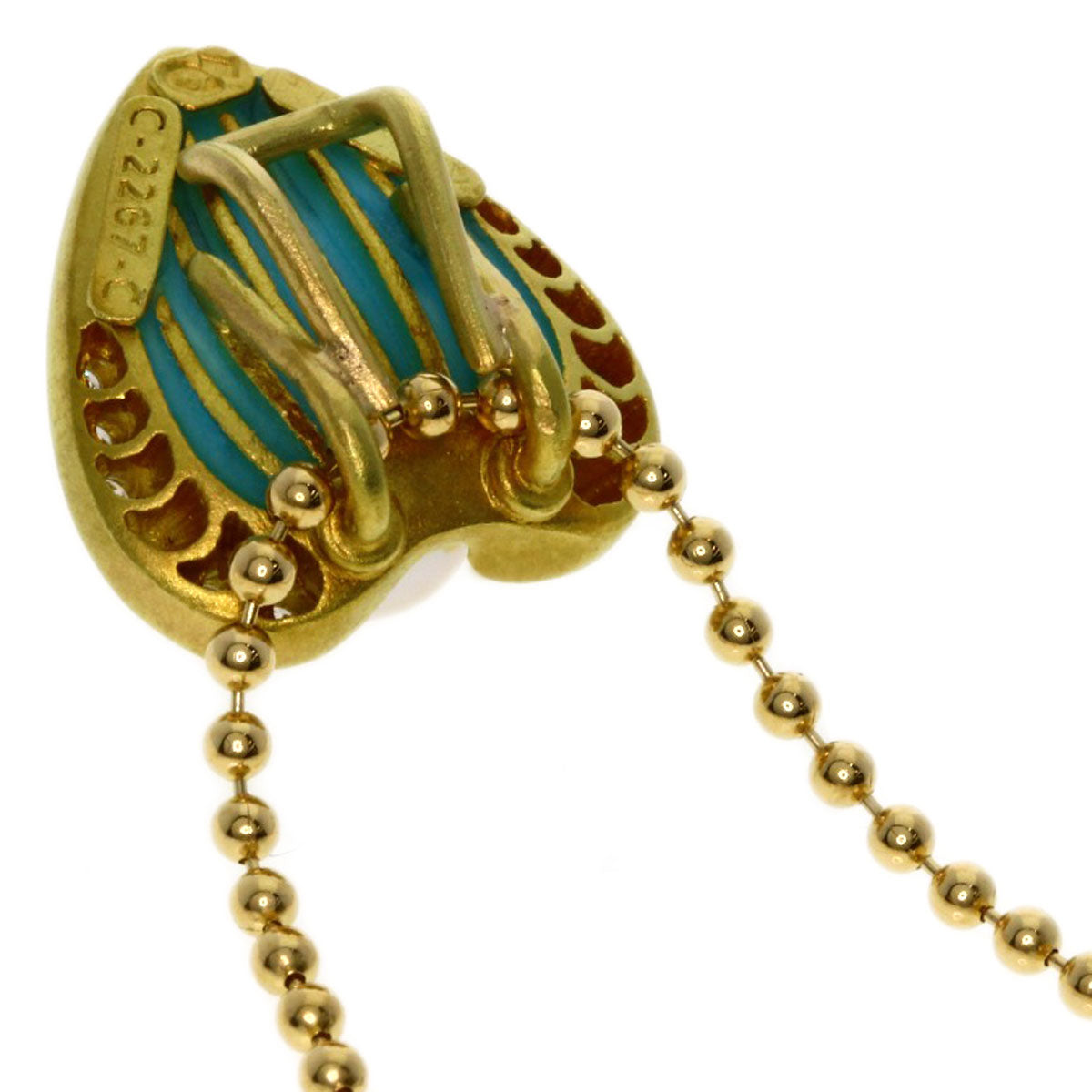 MASRIERA Enamel Diamond Pearl Pearl Necklace K18 Yellow Gold Ladies [Used]