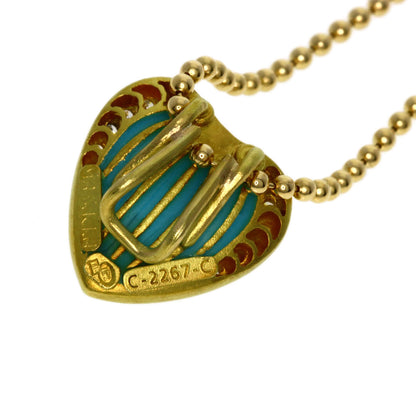 MASRIERA Enamel Diamond Pearl Pearl Necklace K18 Yellow Gold Ladies [Used]