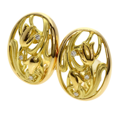 TASAKI   Earring Tulip motif Diamond K18 Yellow Gold Ladies