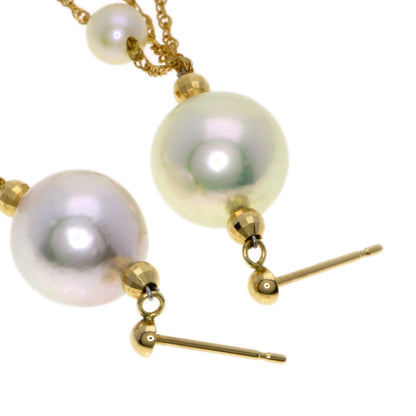 Akoya pearl Pearl earring K18 Yellow Gold  3.6g　Ladies