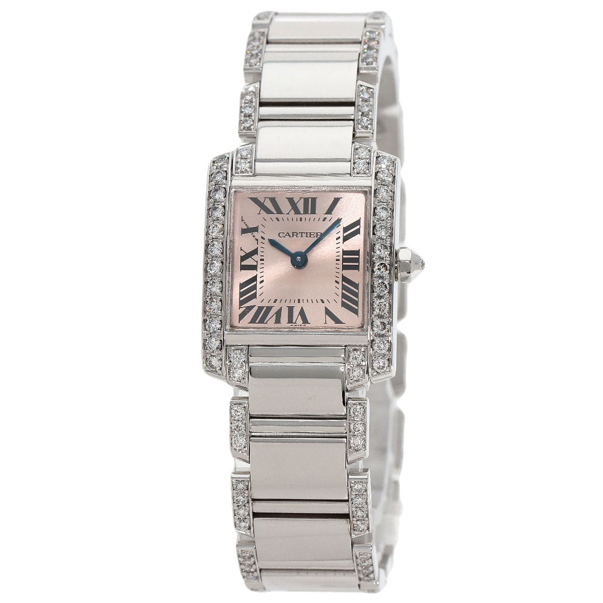 CARTIER Tank Francaise SM Diamond Watches WE1002SF K18 White Gold/K18WGxDiamond Ladies