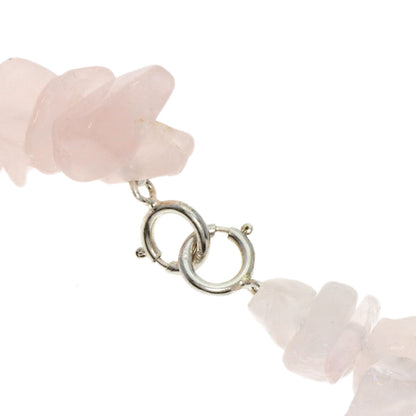 Rhodonite Flower Motif Rose Quartz Freshwater Pearl 3 Piece Set Necklace Silver g　Ladies