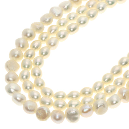 Rhodonite Flower Motif Rose Quartz Freshwater Pearl 3 Piece Set Necklace Silver g　Ladies