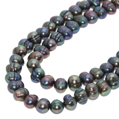 Freshwater Pearl Dyed Long Necklace Silver  192.7g　Ladies