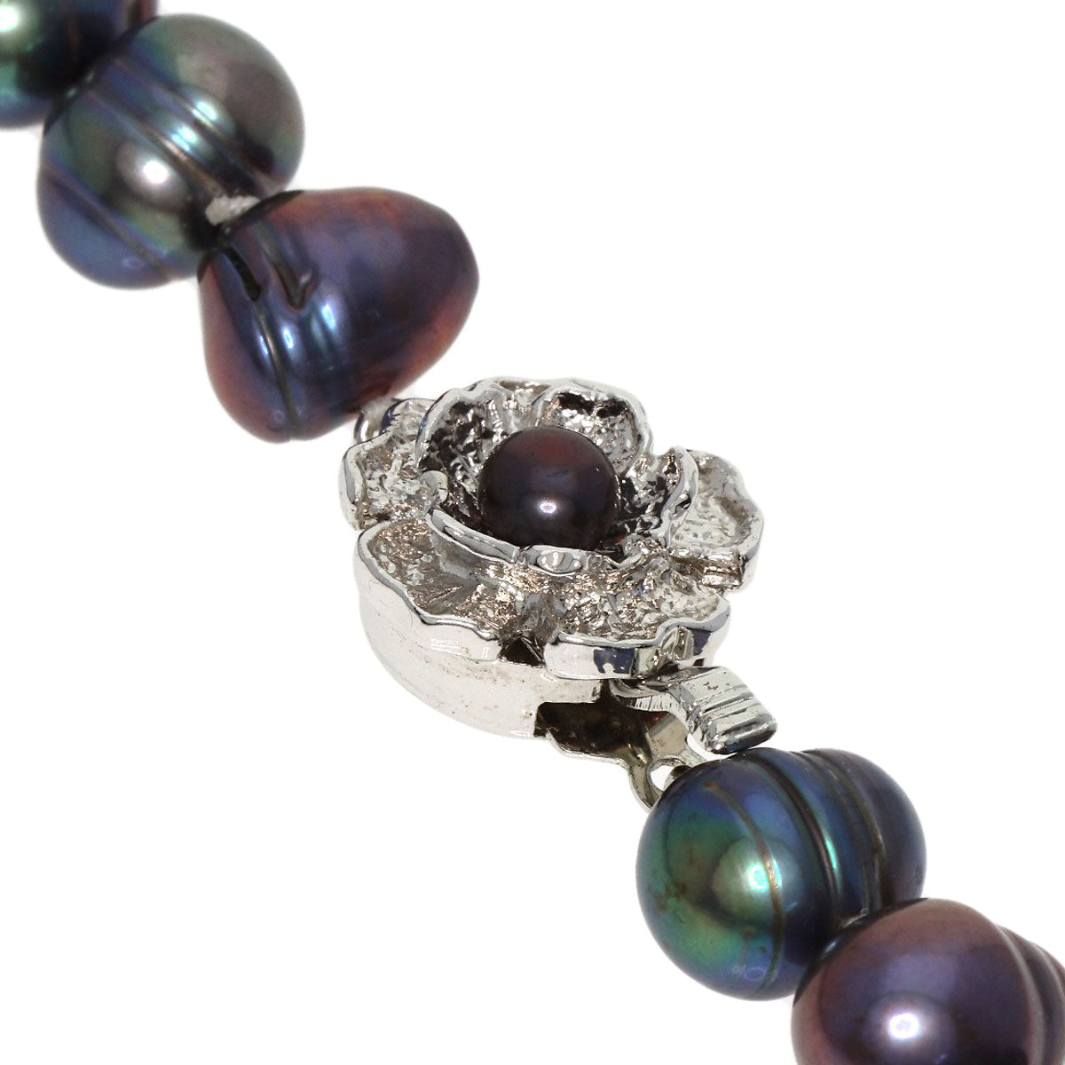 Freshwater Pearl Dyed Long Necklace Silver 192.7g　Ladies