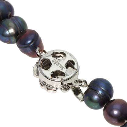 Freshwater Pearl Dyed Long Necklace Silver  192.7g　Ladies