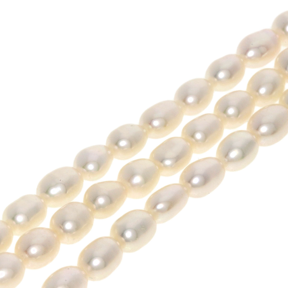 Freshwater Pearl 3 rows Necklace Silver 30.2g　Ladies