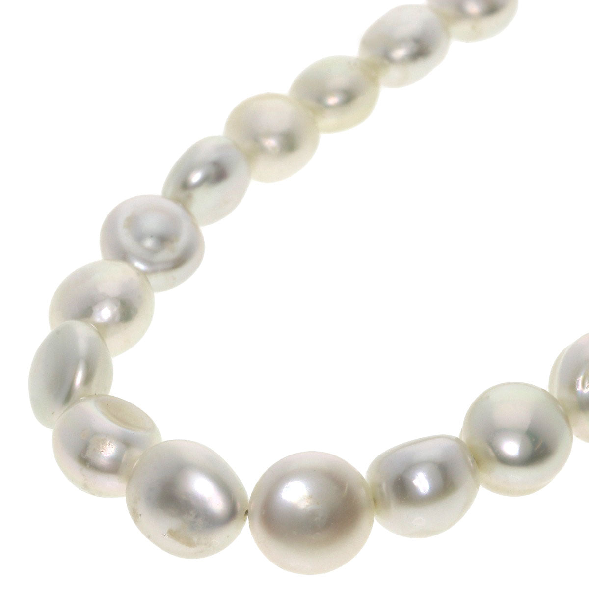 Freshwater Pearl Pearl 3 reams Necklace Silver  21.3g　Ladies