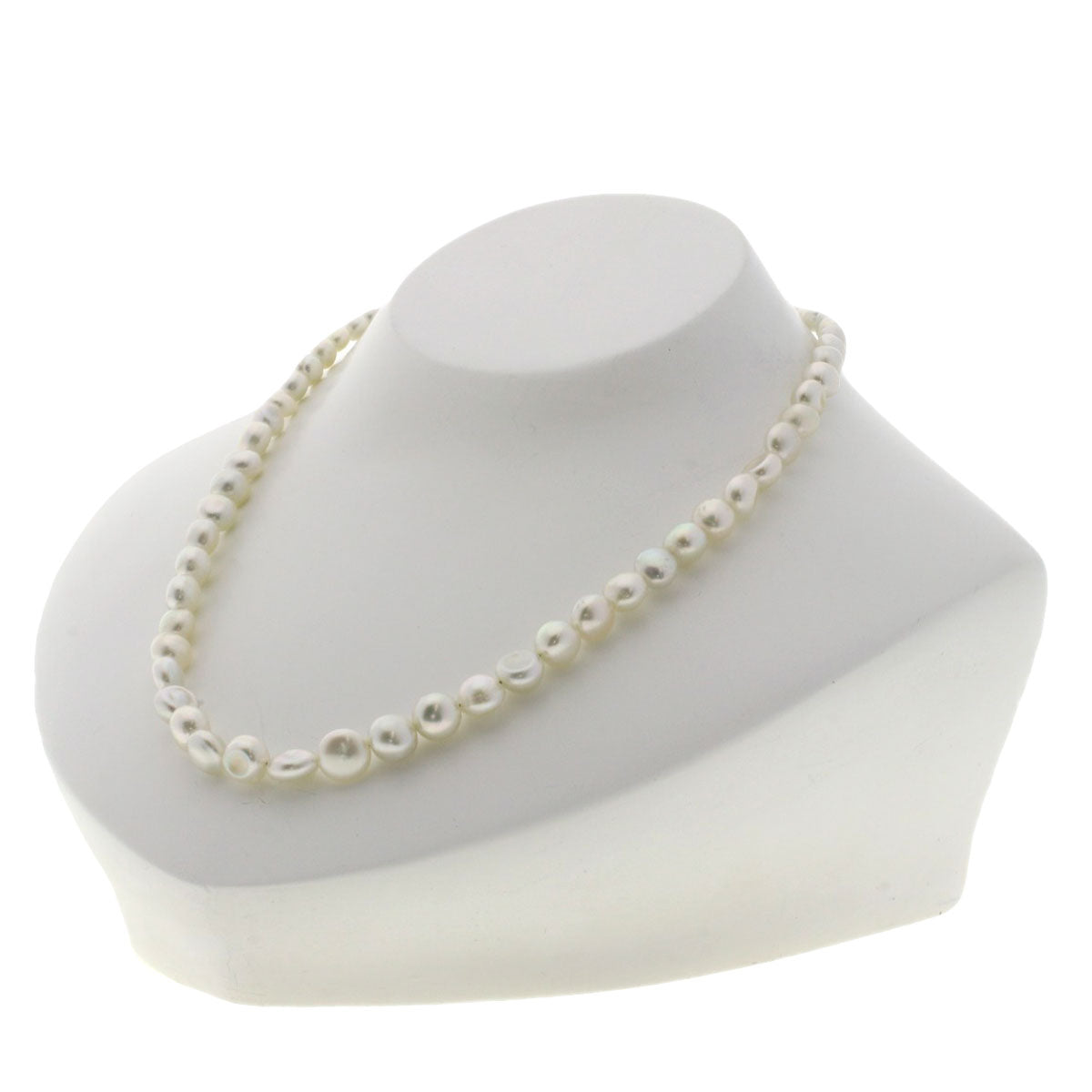 Freshwater Pearl Pearl 3 reams Necklace Silver  21.3g　Ladies