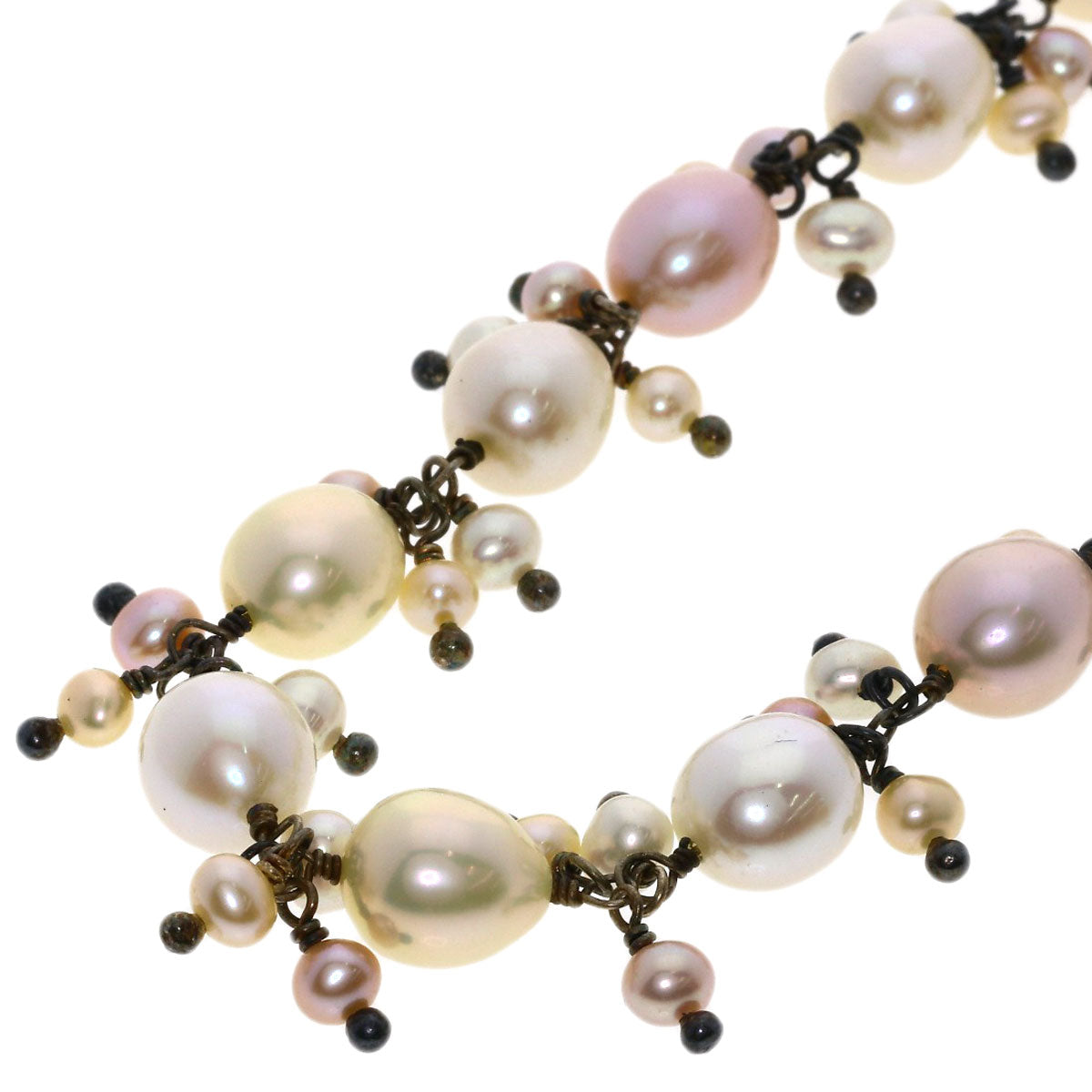 Freshwater Pearl Pearl Necklace Silver  28.2g　Ladies