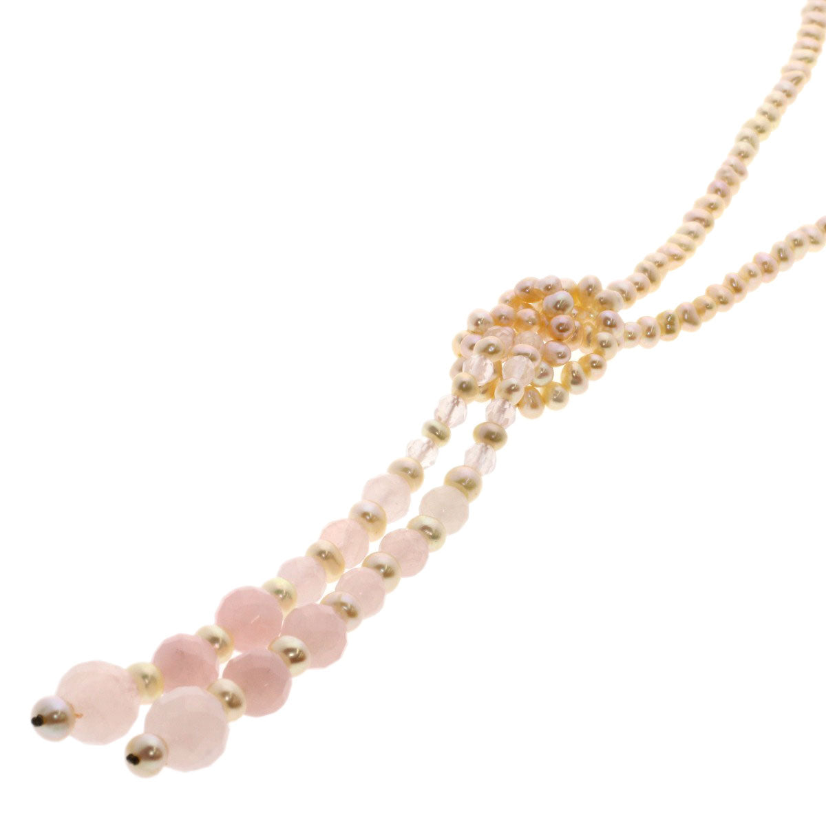 Freshwater Pearl Pearl Rose Quartz Necklace   30.3g　Ladies