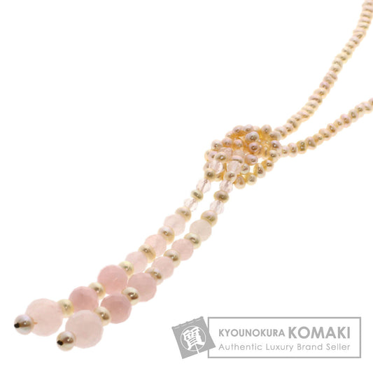 Freshwater Pearl Pearl Rose Quartz Necklace 30.3g　Ladies