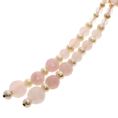 Freshwater Pearl Pearl Rose Quartz Necklace   30.3g　Ladies