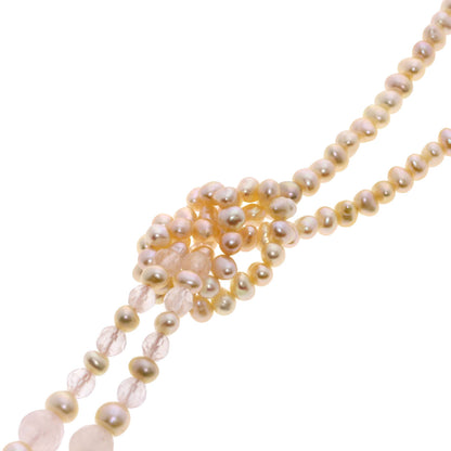 Freshwater Pearl Pearl Rose Quartz Necklace   30.3g　Ladies