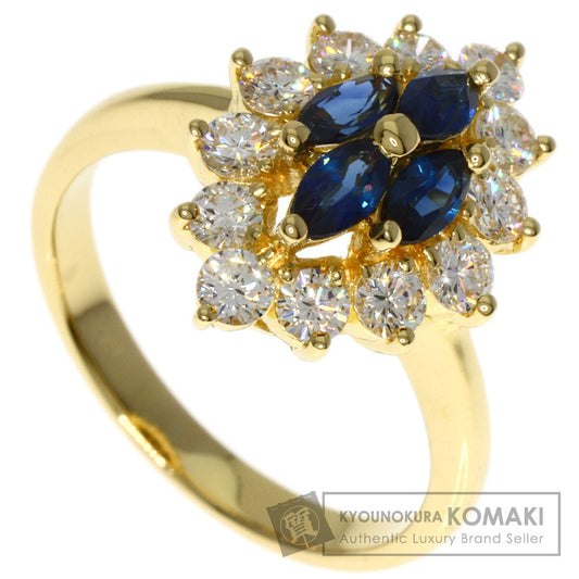 Queen   Ring Sapphire Diamond K18 Yellow Gold Ladies