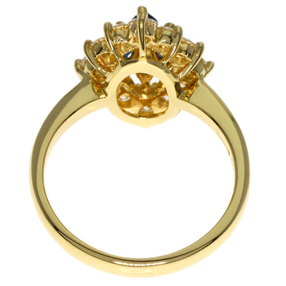 Queen   Ring Sapphire Diamond K18 Yellow Gold Ladies