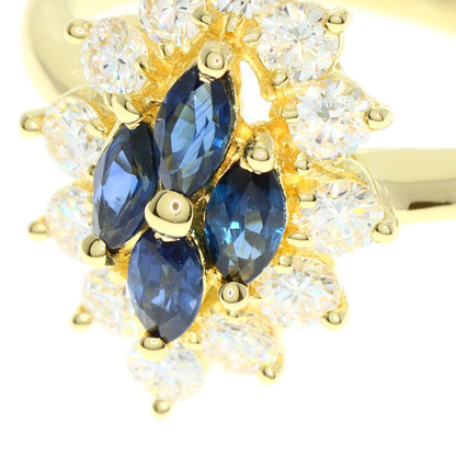 Queen   Ring Sapphire Diamond K18 Yellow Gold Ladies