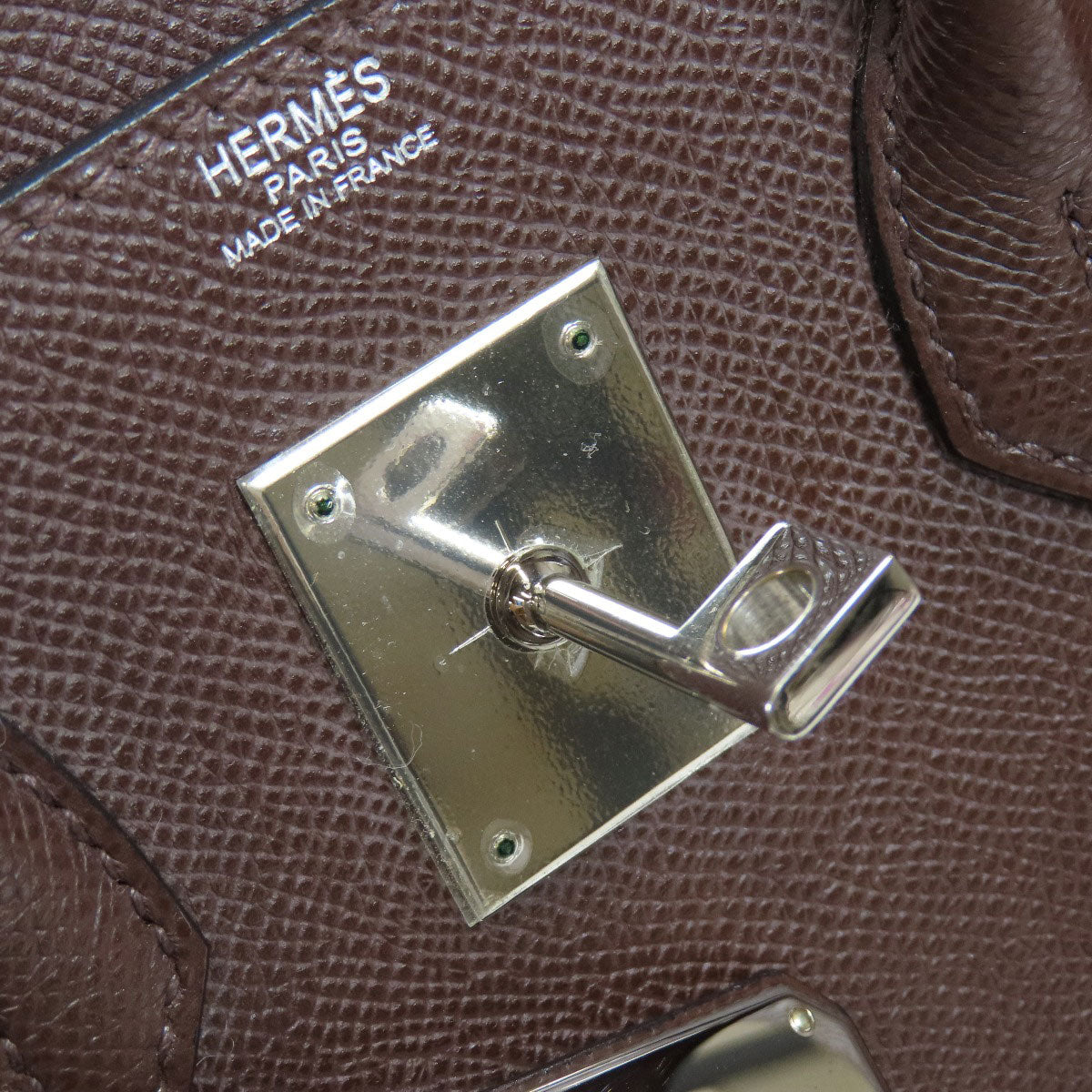 HERMES   Handbag Hauta Croix 28 Dark Brown SilverHardware Epsom Ladies