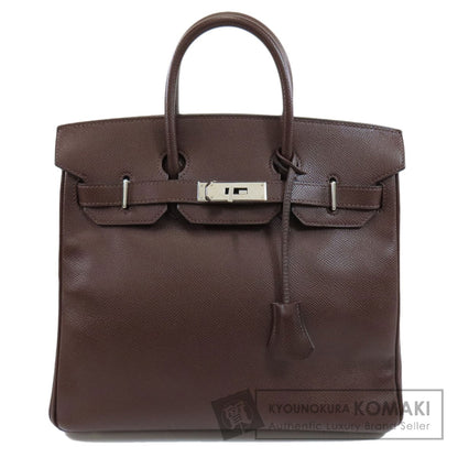 HERMES   Handbag Hauta Croix 28 Dark Brown SilverHardware Epsom Ladies