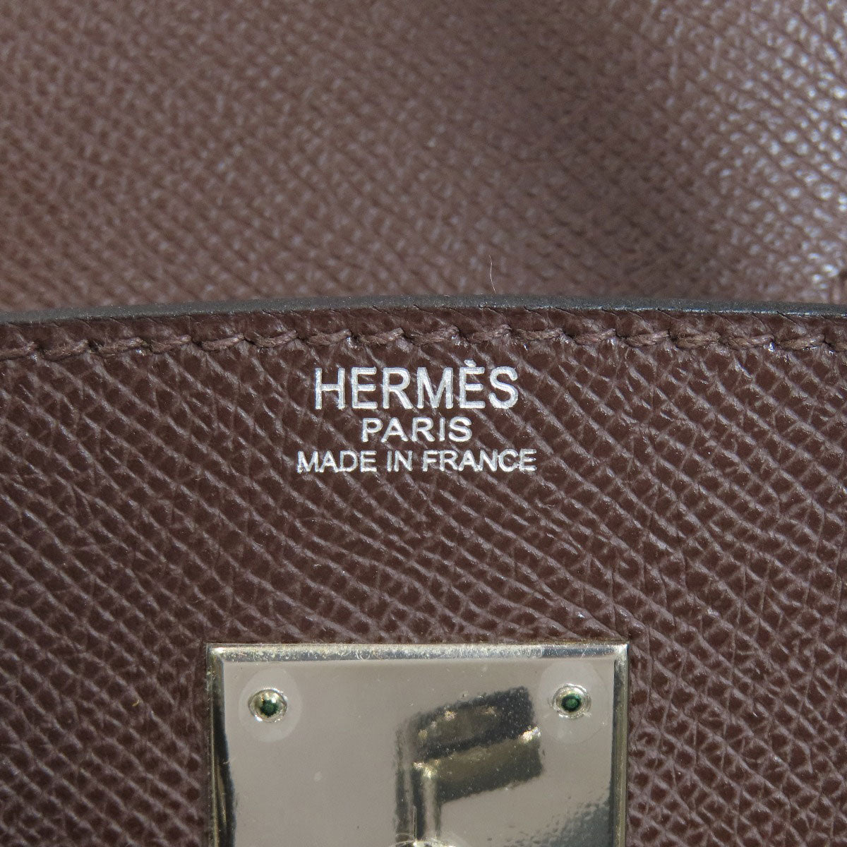 HERMES   Handbag Hauta Croix 28 Dark Brown SilverHardware Epsom Ladies