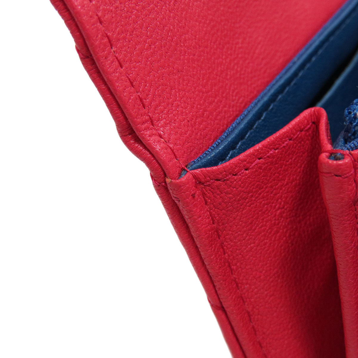 CHANEL V stitch Long wallet (with coin pocket) Calf Ladies [Used]