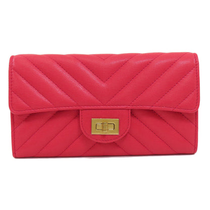 CHANEL   Long wallet (with coin pocket) V stitch Calf Ladies