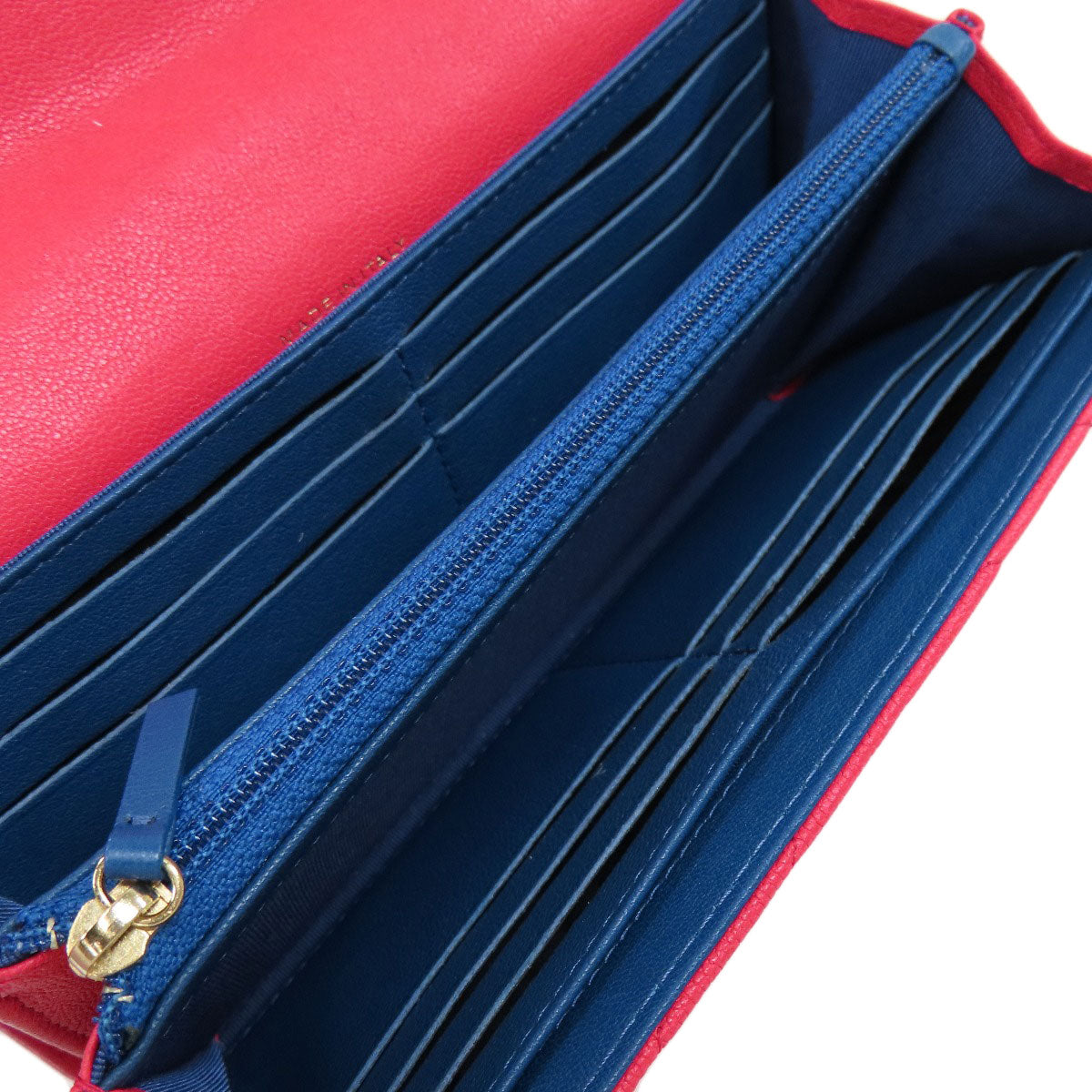 CHANEL V stitch Long wallet (with coin pocket) Calf Ladies [Used]