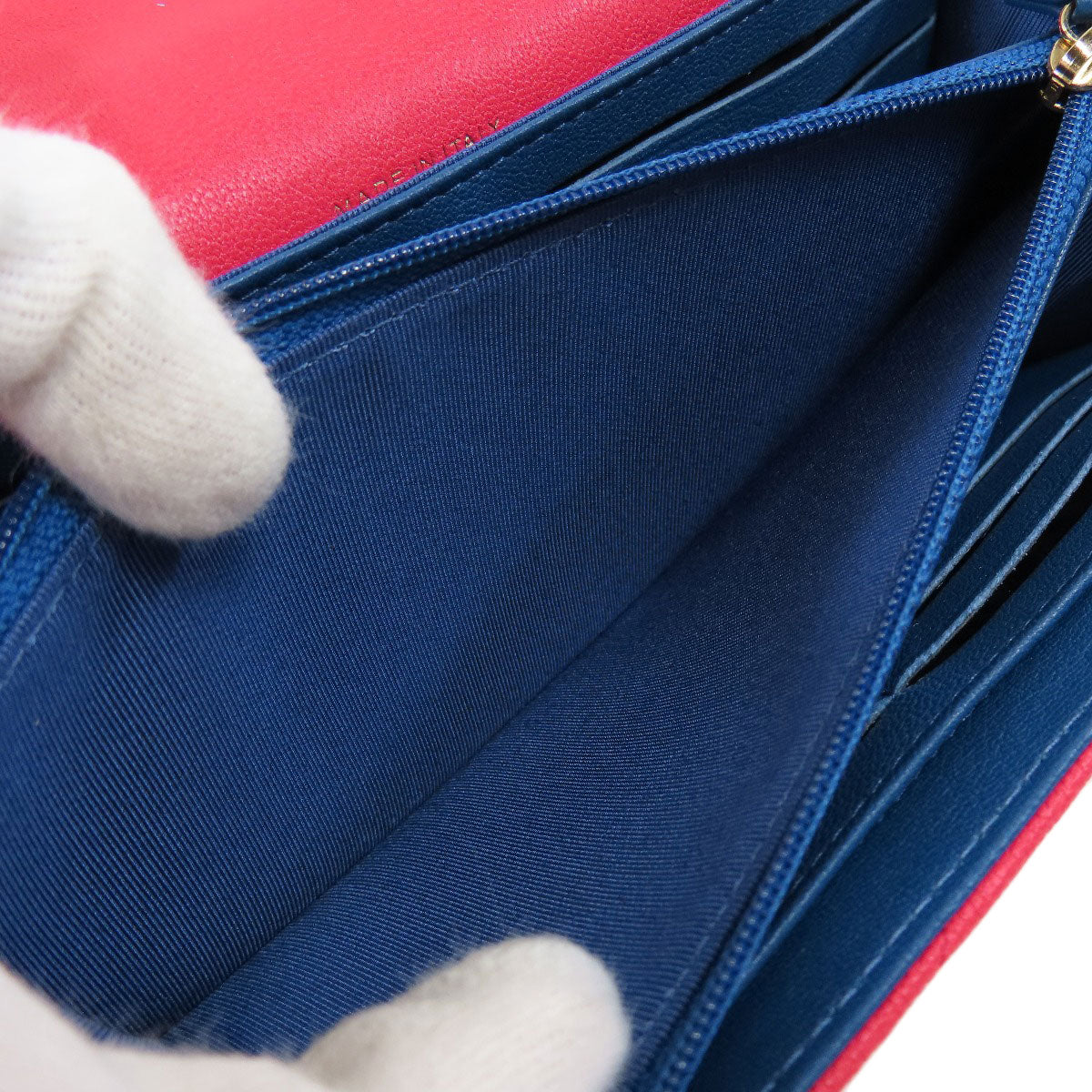 CHANEL V stitch Long wallet (with coin pocket) Calf Ladies [Used]