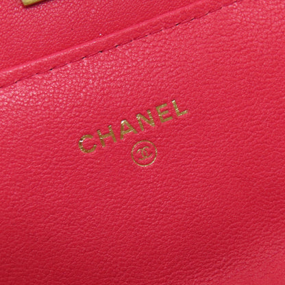 CHANEL V stitch Long wallet (with coin pocket) Calf Ladies [Used]