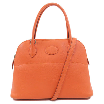 HERMES   Handbag Bolide27 Orange SilverHardware Epsom Ladies