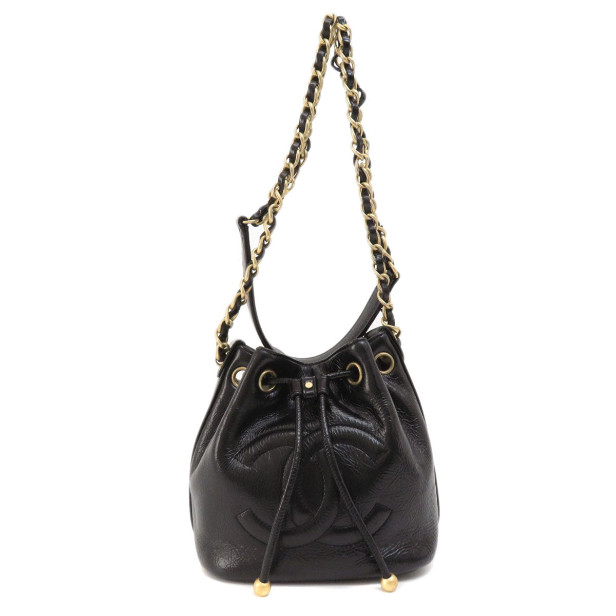 CHANEL   Shoulder Bag Drawstring ChainShoulder COCO Mark GoldHardware Calf Ladies