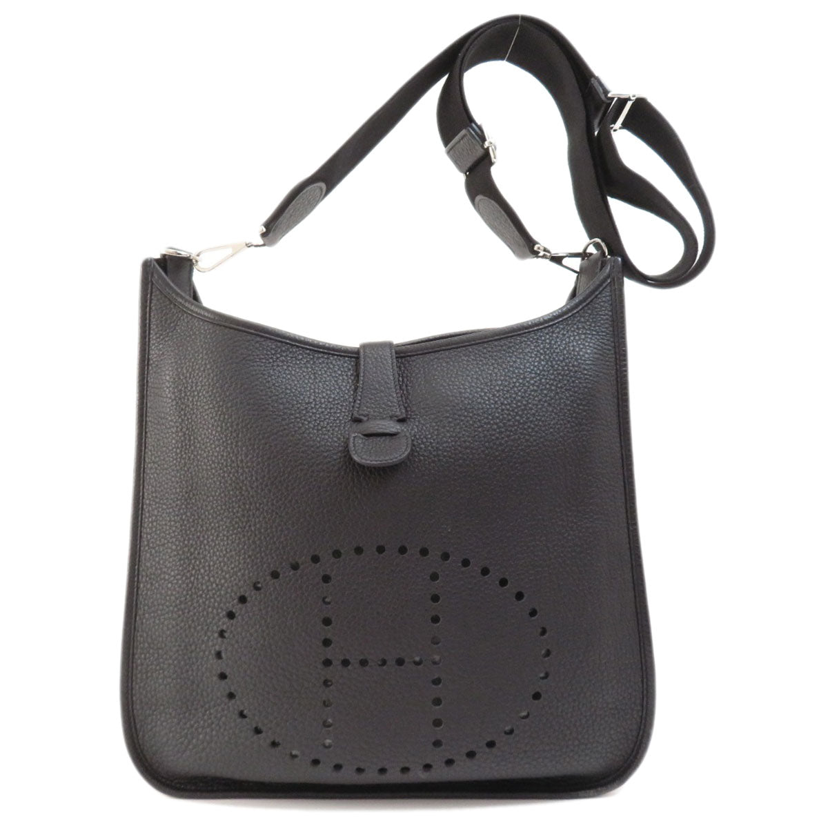 HERMES   Shoulder Bag Evelyne 3 Black SilverHardware Togo Ladies