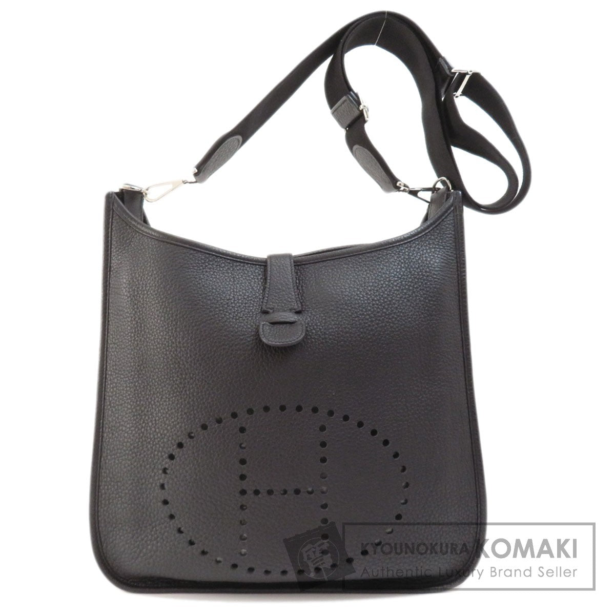 HERMES   Shoulder Bag Evelyne 3 Black SilverHardware Togo Ladies