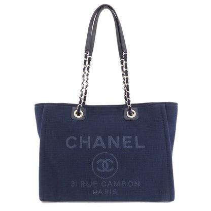 CHANEL   Tote Bag Deauville COCO Mark Canvas Ladies